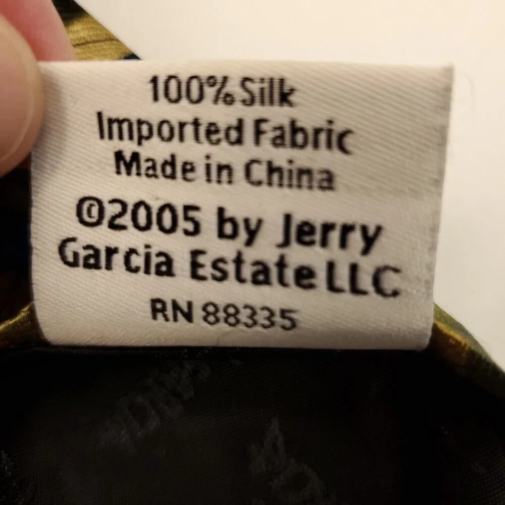 Jerry Garcia 100% Silk Tie Uncorrected Manuscript Satin Collection 40 2005